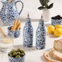 Splatter Stoneware Oil and Vinegar Bottles