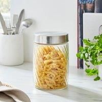 Ribbed Glass Textured Jar