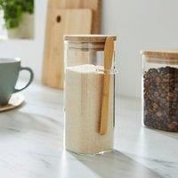 Glass Square Jar with Spoon
