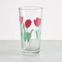 Magenta Tulip Decal Highball Glass