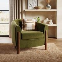 Polly Velvet Wooden Arm Tub Chair