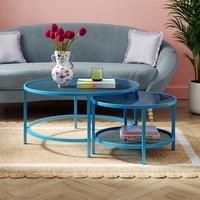 Sofia Glass Coffee Nest of Tables