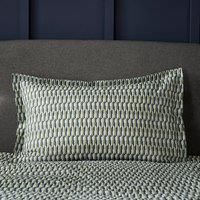 Nils Geometric 144 Thread Count Green Oxford Pillowcase