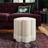 Flower Tassel Boucle Footstool