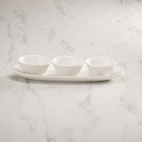 Dover White Tray and Dip Bowls