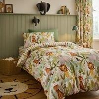 Jungle Friends 100% Cotton Reversible Duvet Cover and Pillowcase Set