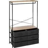 Tissa Hanging Rail with 6 Grey Drawers
