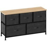 Tissa Low Grey 5 Drawer Storage Unit