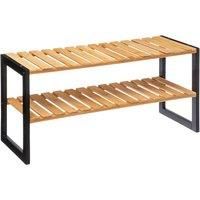 Stacking Bamboo 6 Pair Shoe Storage Rack