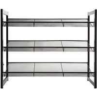 Metal Black 9 Pair Shoe Storage Rack