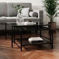 Sofia Glass Nest of Square Coffee Tables