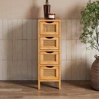 Avani 4 Drawer Storage Unit, Bamboo