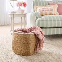 Rush Storage Basket with Trim