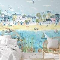 Coastal Town Wall Mural