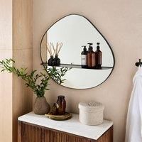 Pebble Wall Mirror with Shelf