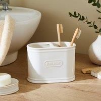Vintage Ceramic Double Toothbrush Holder