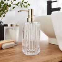 Ribbed Glass Soap Dispenser