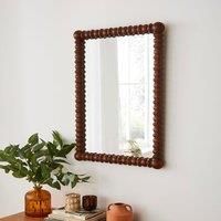 Turned Mango Wood Rectangle Wall Mirror