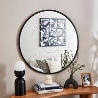 Cora Round Etched Window Wall Mirror