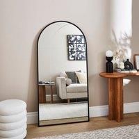 Cora Arched Etched Window Full Length Leaner Mirror