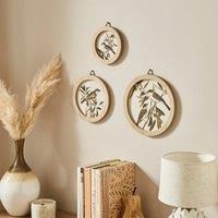Set of 3 Birds In The Trees Circular Framed Prints