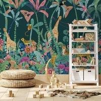 Equatorial Jungle Green Mural