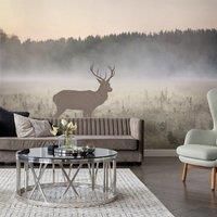 Stag in the Mist Neutral Mural