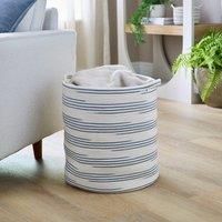 Blue Sriped Cotton Rope Basket
