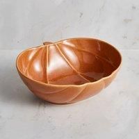 Large Orange Stoneware Pumpkin Bowl