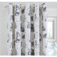 Sketched Woodland Blackout Eyelet Curtains