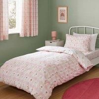 Floral Gingham Polycotton Duvet Cover & Pillowcase Set