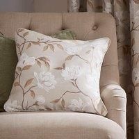 Magnolia Floral Jacquard Square Cushion