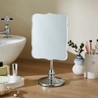 Chrome Scalloped Free Standing Mirror