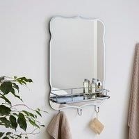 Chrome Scalloped Mirror with Storage