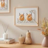 Fluffy Highland Cow Framed Print
