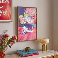 Live Loud Light Up Neon Framed Print