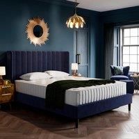 Alara Pleated Ottoman Bed Frame, Velvet