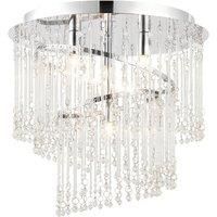 Return - Vogue Camile Spiral 4 Light Flush Chandelier, Chrome