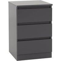 Return - Walker 3 Drawer Bedside Table, Grey