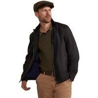 Hinter + Hobart Porthleven Mens Waxed Harrington Jacket Black XS