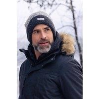 Mountain Warehouse Thinsulate Mens Knitted Beanie - One Size - Soft Knitted Fabric for a Warm & Cosy Hat - Best for Autumn, Winter, Outdoors, Running & Working Out Grey
