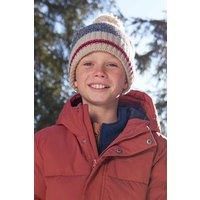 Mountain Warehouse Whistler Mens Ski Pom Beanie - Fleece Lining, Warm & Cosy, Soft Knitted Fabric Cap, One Size - Best for Autumn Winter, Walks & Outdoors Grey