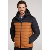 Mountain Warehouse Season Mens Padded Jacket - Water Resistant Jacket, Lightweight, Warm, Lab Tested to -30C, Microfibre Filler - For Travelling, Walking Gold S