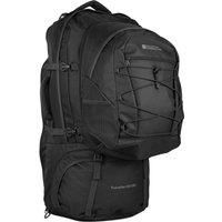 Mountain Warehouse Traveller 60 + 20L Rucksack - Durable Backpack with Rain Cover, Detachable Daypack, Adjustable Back Support - Great for Camping, Hiking, Travelling Black
