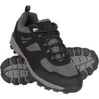 Mountain Warehouse McLeod Mens Shoes - Lightweight All Season Shoes, Durable Walking Shoes, Breathable Hiking Shoes, Mesh Lining Running Shoes - for Travelling, Camping Jet Black 10 UK