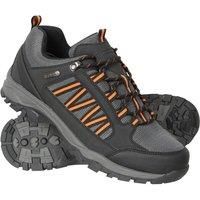Mountain Warehouse Path Mens Walking Shoes - Waterproof Gym Shoes, Breathable Running Shoes, Mesh Lining with High Traction Sole Hiking Boots - for Stability & Grip Black Adult Shoe Size 10