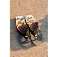 Animal Men's Jekyl All Over Printed Lightweight Flip Flop in Dark Grey | Size: 9