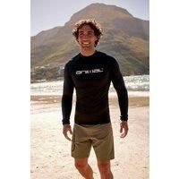 Animal Men's 'Sonny' Lightweight Long Sleeve Quick Dry UPF 50+ Protection Rash Vest in Black | Size: Small