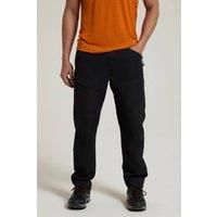 Mountain Warehouse Jungle Mens Trekking Trousers - Water-Resistant, UV Protect, Elastic Waistband, Bottoms - Autumn, Walking, Hiking & Outdoor Black (Trekking Regular) Men/'s W34