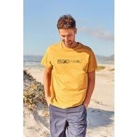Animal Men's 'Jacob' Short Sleeve Relaxed Fit Lightweight Casual Cotton T-Shirt in Mustard | Size: Small